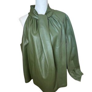 ELOQUII SZ 20 Gorgeous Sexy One Sleeve Faux Tie Neck Blouse EUC